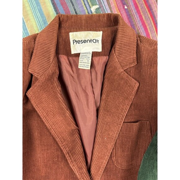 Vintage 80s plaid pleated outfit Corduroy jacket set 3pc Matching Set Sz 9 26” W - Picture 5 of 16